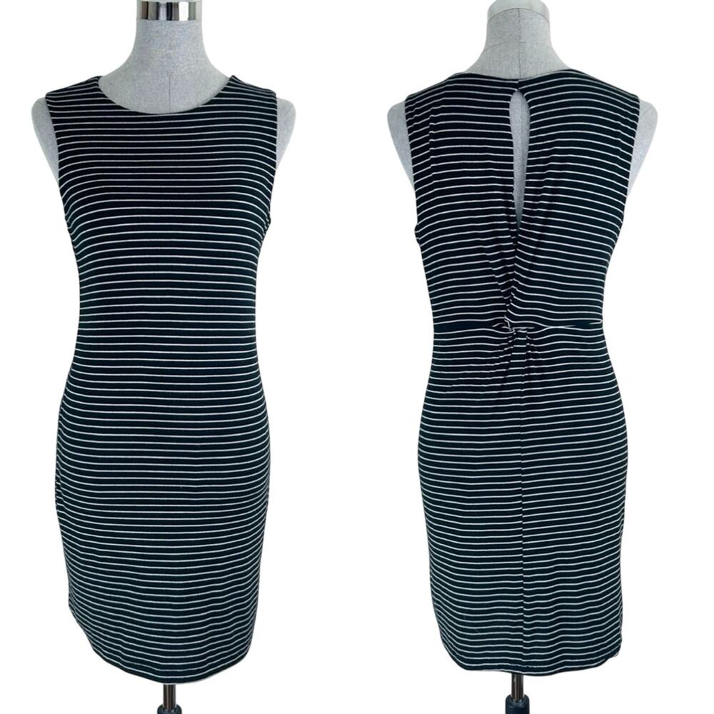 Athleta Striped Black and White Jersey Dress